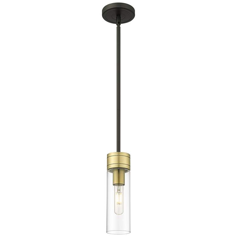 Image 1 Ballston Boreas 3" Cord Hung Mini Pendant Chrome w/ 8"H Striped Clear Shade