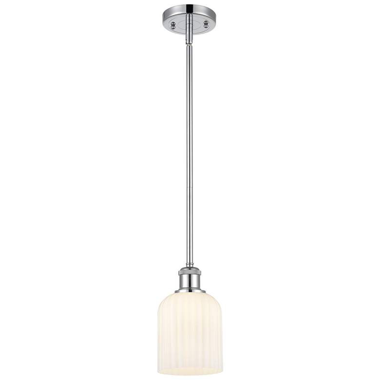 Image 1 Ballston Boreas 3" Cord Hung Mini Pendant Chrome w/ 8"H White Shade