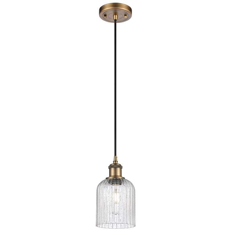 Image 1 Ballston Boreas 3" Cord Hung Mini Pendant Copper w/ 8"H Light Smoke Shade