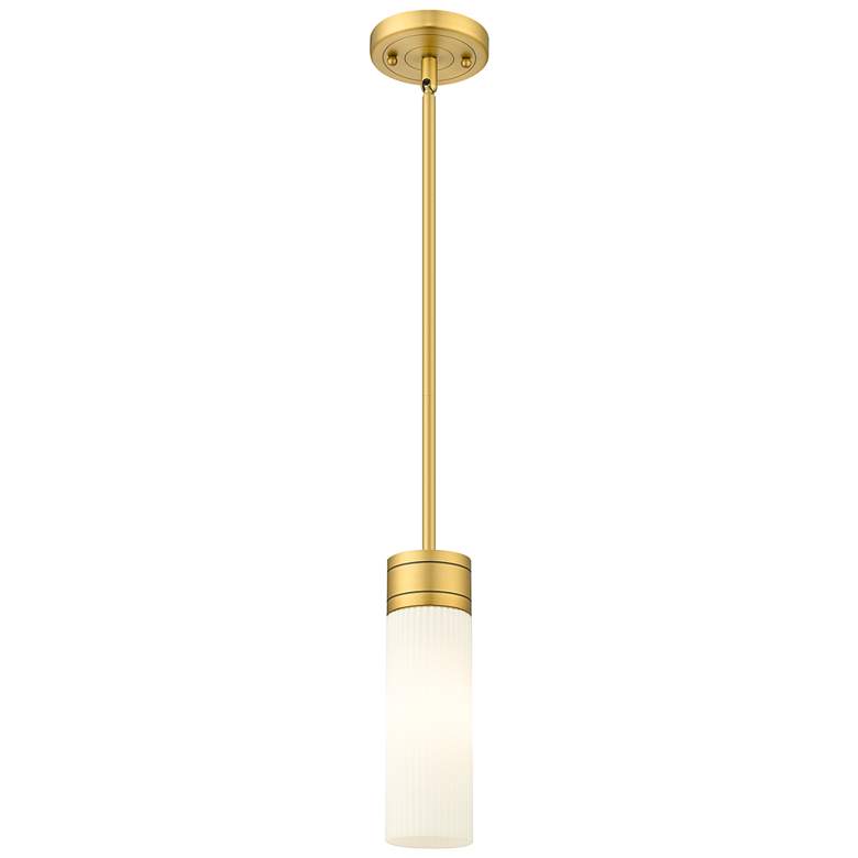 Image 1 Ballston Boreas 3" Cord Hung Mini Pendant Gold w/ 11"H Light Smoke Shade