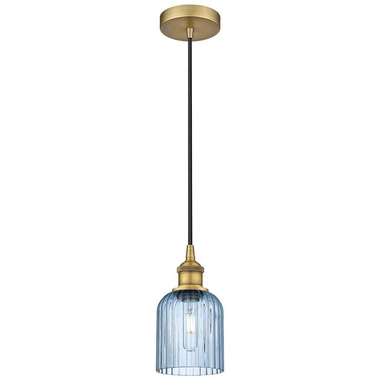 Image 1 Ballston Boreas 3" Cord Hung Mini Pendant Matte Black w/ 11"H Clear Shade