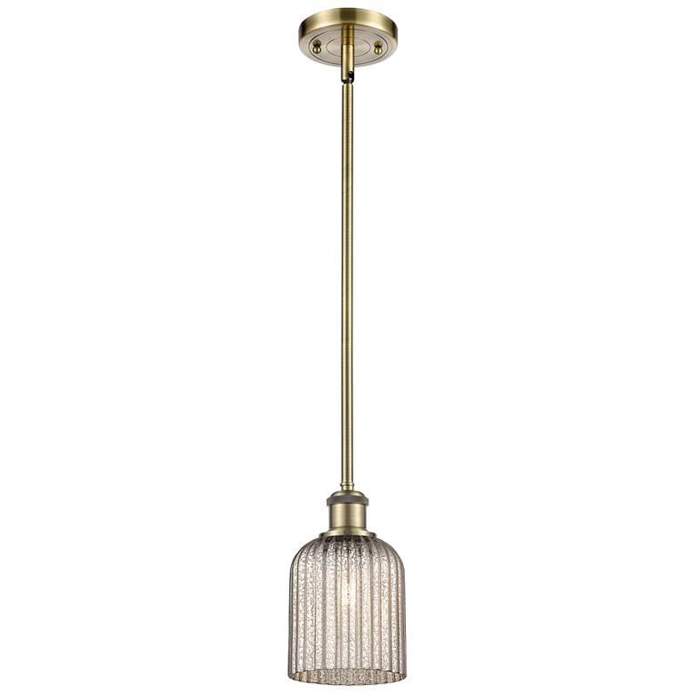Image 1 Ballston Boreas 3" Cord Hung Mini Pendant Matte Black w/ 8"H Seedy Shade
