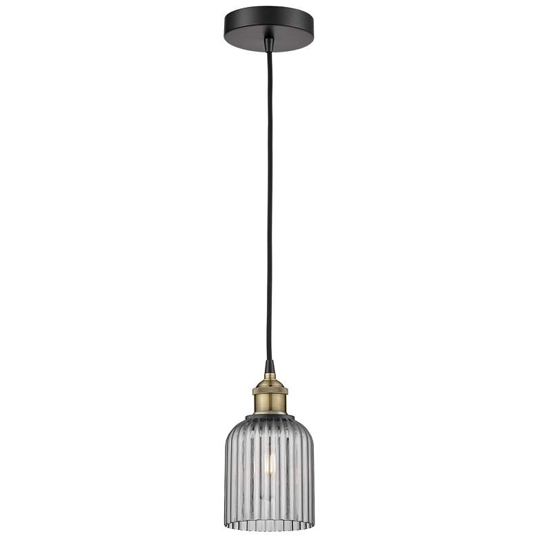 Image 1 Ballston Boreas 3" Cord Hung Mini Pendant Polished Nickel -11"H Deco Swirl