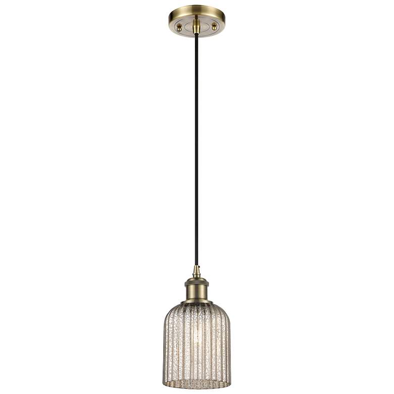 Image 1 Ballston Boreas 3" Cord Hung Mini Pendant Polished Nickel w/ 11"H Smoke