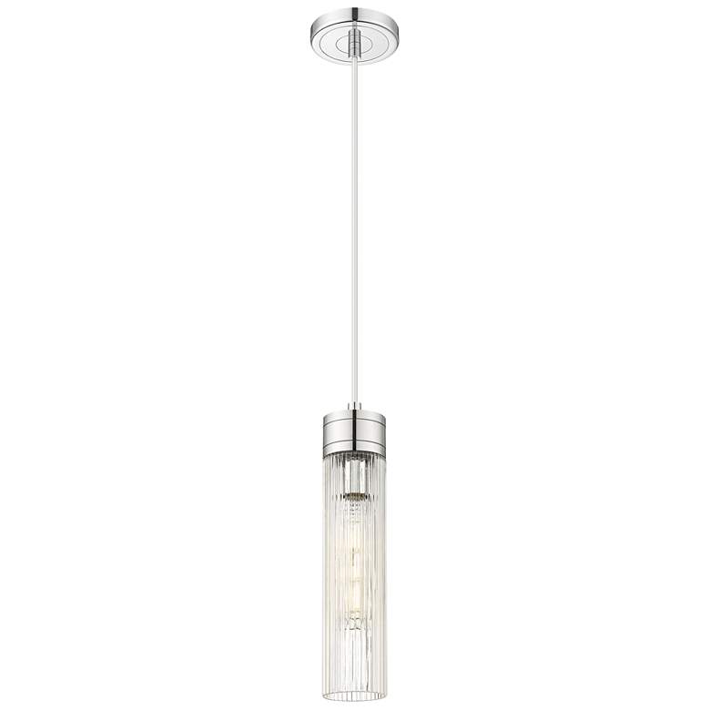 Image 1 Ballston Boreas 3" Cord Hung Mini Pendant Polished Nickel w/ 11"H White