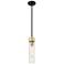 Ballston Boreas 3" Cord Hung Mini Pendant Satin Gold w/ 8"H Seedy Shade