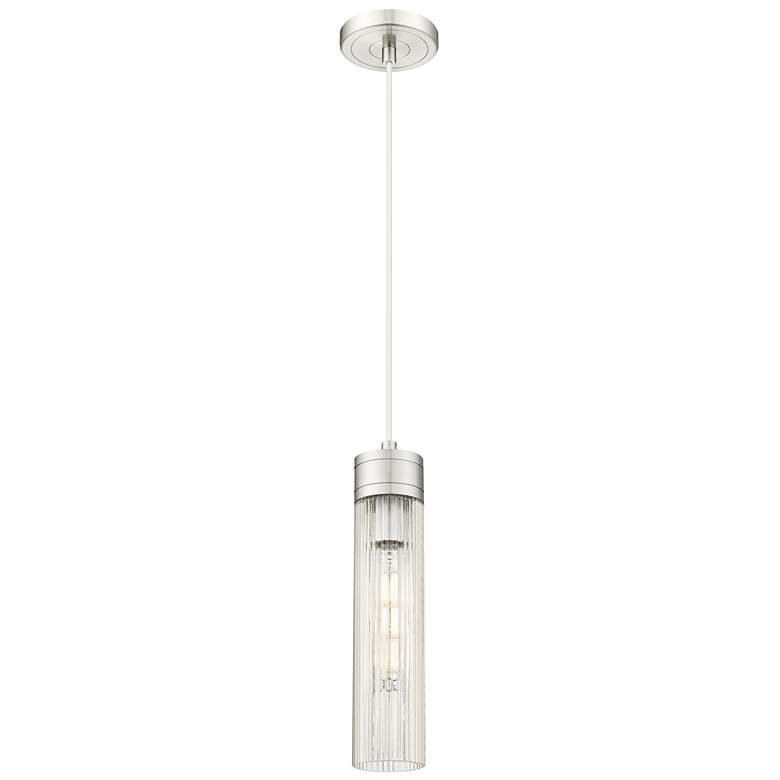 Image 1 Ballston Boreas 3" Cord Hung Mini Pendant Satin Gold w/ 8"H White Shade