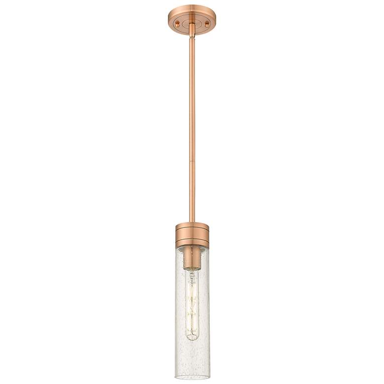 Image 1 Ballston Boreas 3" Cord Hung Mini Pendant Satin Nickel -11"H Striped White