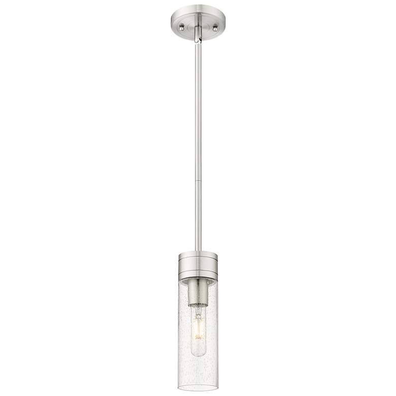 Image 1 Ballston Boreas 3" Cord Hung Mini Pendant Satin Nickel w/ 8"H Clear Shade