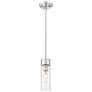 Ballston Boreas 3" Cord Hung Mini Pendant Satin Nickel w/ 8"H Clear Shade