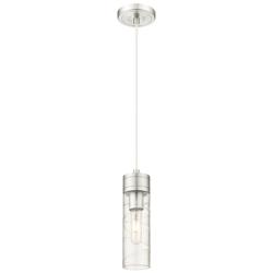 Ballston Boreas 3" Cord Hung Mini Pendant Satin Nickel w/ 8"H  Smoke Shade