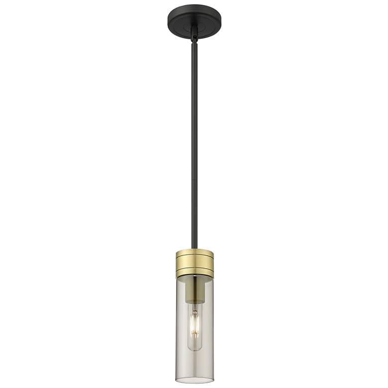 Image 1 Ballston Boreas 3" Cord Mini Pendant Polished Nickel - 8"H Striped White