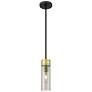 Ballston Boreas 3" Cord Mini Pendant Polished Nickel - 8"H Striped White