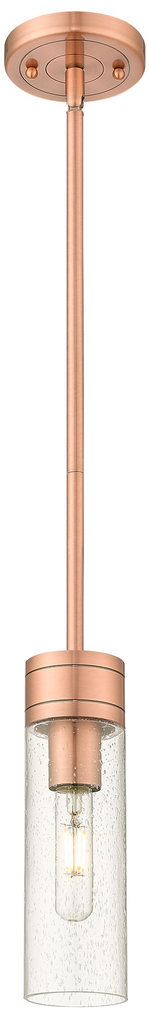 Ballston Boreas 3" Stem Hung Mini Pendant Copper w/ 11"H Clear Sh
