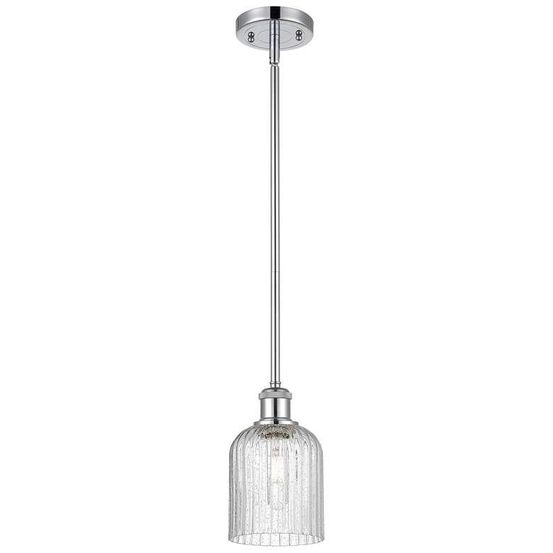 Image 1 Ballston Boreas 3" Stem Hung Mini Pendant Antique Brass -11"H Stripe Clear