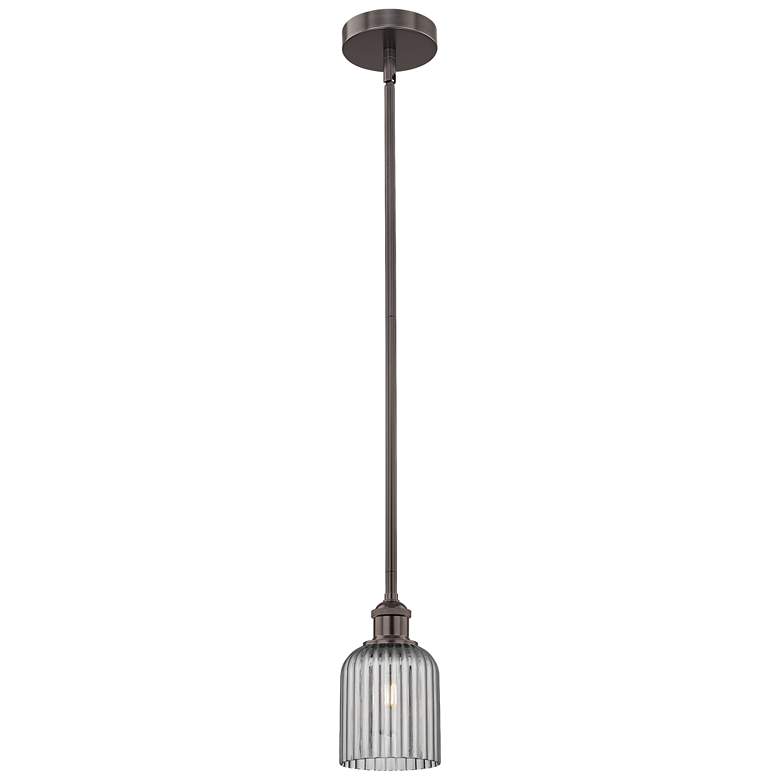 Image 1 Ballston Boreas 3" Stem Hung Mini Pendant Antique Brass w/ 11"H Clear Shade