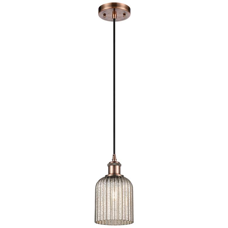 Image 1 Ballston Boreas 3" Stem Hung Mini Pendant Antique Brass w/ 11"H White Shade