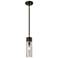 Ballston Boreas 3" Stem Hung Mini Pendant Black Brass - 11"H Striped White