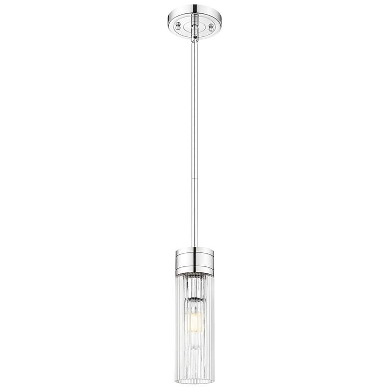 Image 1 Ballston Boreas 3" Stem Hung Mini Pendant Black Brass w/ 11"H Clear Shade