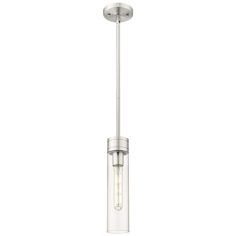 Image 1 Ballston Boreas 3" Stem Hung Mini Pendant Black Brass w/ 11"H White Shade