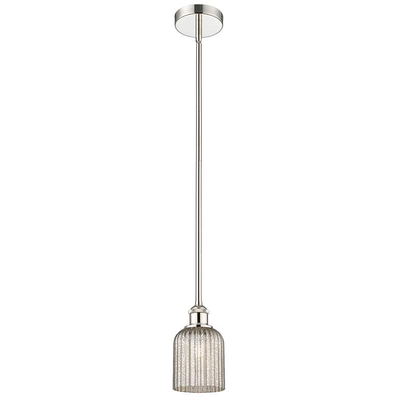 Image 1 Ballston Boreas 3" Stem Hung Mini Pendant Black Brass w/ 8"H Deco Swirl
