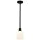 Ballston Boreas 3" Stem Hung Mini Pendant Black w/ 8"H Striped Clear Shade