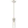 Ballston Boreas 3" Stem Hung Mini Pendant Black w/ 8"H Striped White Shade