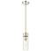 Ballston Boreas 3" Stem Hung Mini Pendant Black w/ 8"H Striped White Shade