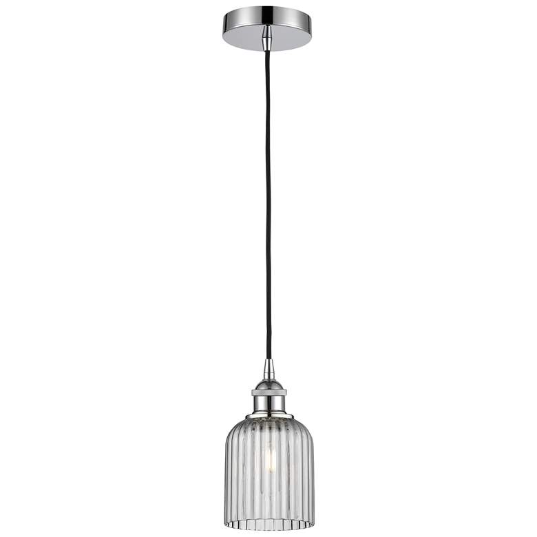 Image 1 Ballston Boreas 3" Stem Hung Mini Pendant Brass w/ 11"H Light Smoke Shade