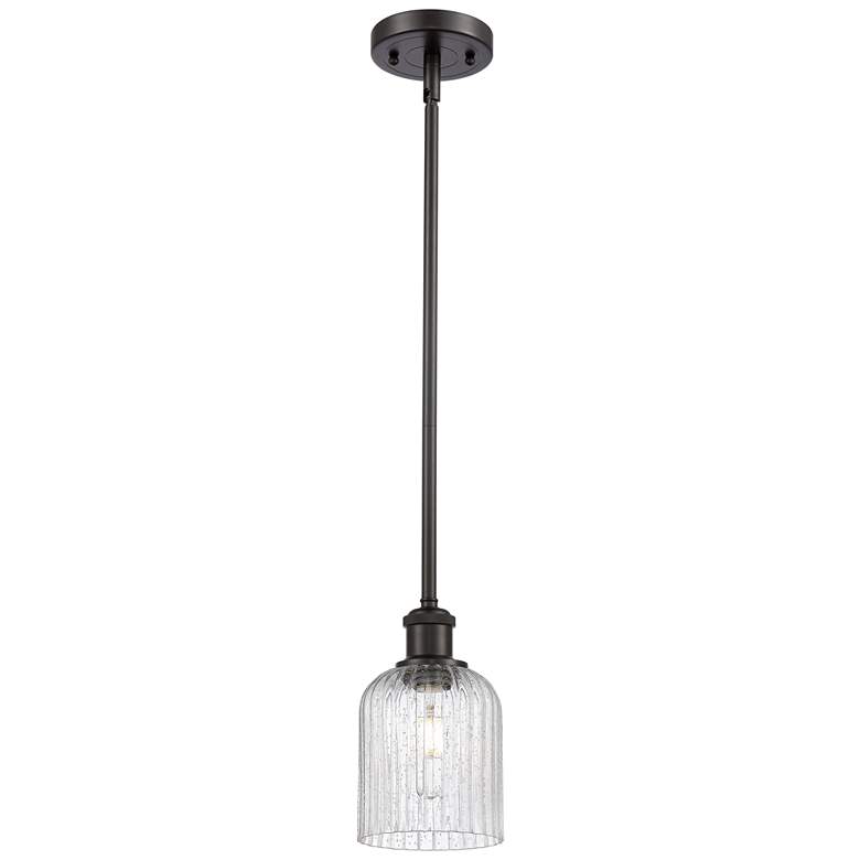 Image 1 Ballston Boreas 3" Stem Hung Mini Pendant Bronze w/ 11"H Clear Shade