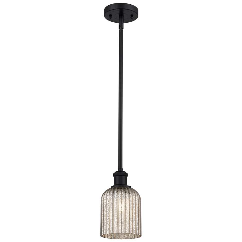 Image 1 Ballston Boreas 3" Stem Hung Mini Pendant Bronze w/ 11"H Seedy Shade
