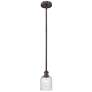 Ballston Boreas 3" Stem Hung Mini Pendant Bronze w/ 11"H Striped Clear