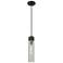 Ballston Boreas 3" Stem Hung Mini Pendant Bronze w/ 8"H Striped White Shade