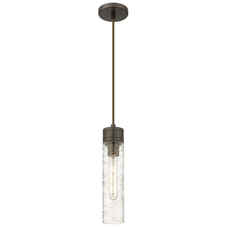Image 1 Ballston Boreas 3" Stem Hung Mini Pendant Brushed Brass w/ 8"H Seedy Shade