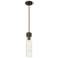 Ballston Boreas 3" Stem Hung Mini Pendant Brushed Brass w/ 8"H Seedy Shade