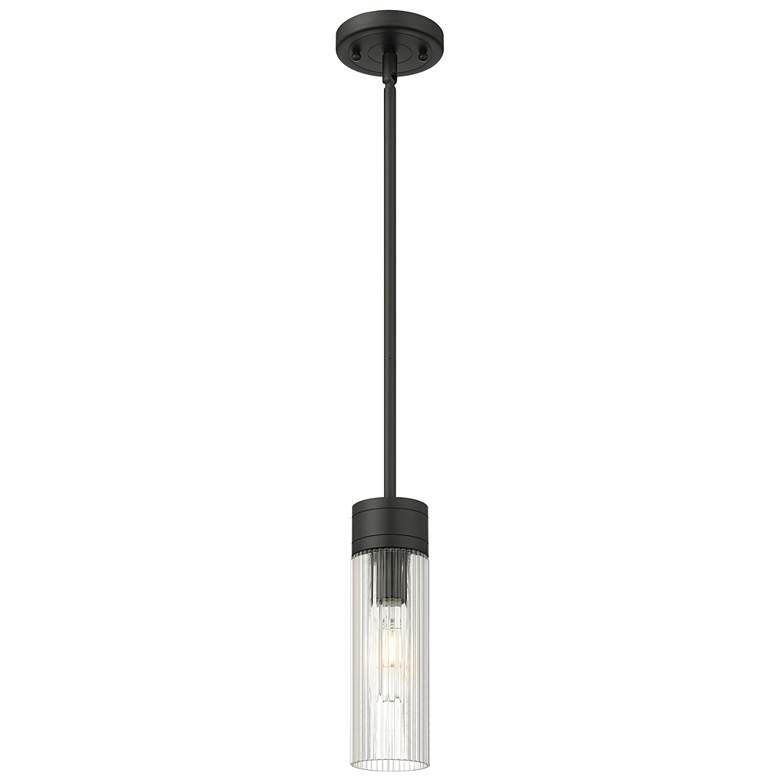Image 1 Ballston Boreas 3" Stem Hung Mini Pendant Chrome w/ 11"H Light Smoke Shade