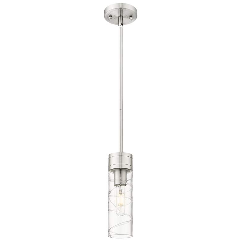 Image 1 Ballston Boreas 3" Stem Hung Mini Pendant Chrome w/ 11"H Seedy Shade