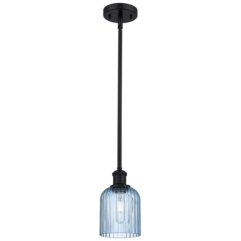 Image 1 Ballston Boreas 3" Stem Hung Mini Pendant Chrome w/ 11"H Striped Clear