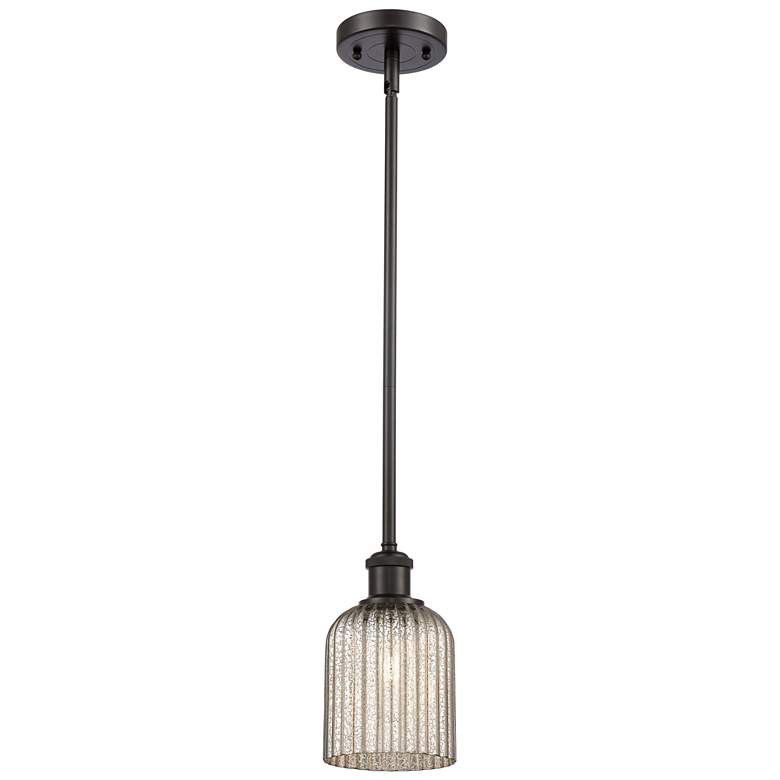 Image 1 Ballston Boreas 3" Stem Hung Mini Pendant Chrome w/ 8"H Light Smoke Shade