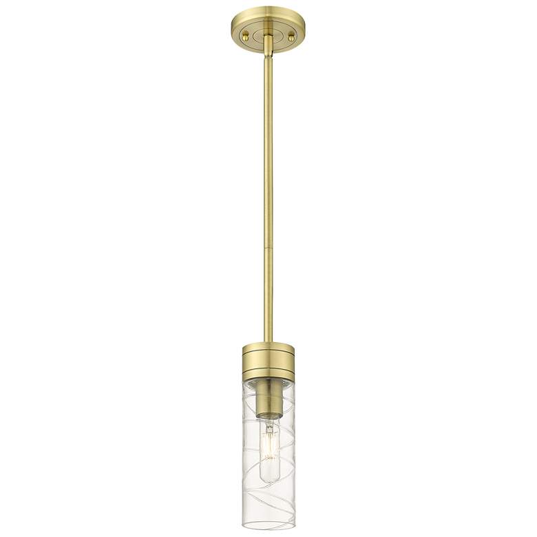 Image 1 Ballston Boreas 3" Stem Hung Mini Pendant Chrome w/ 8"H Seedy Shade