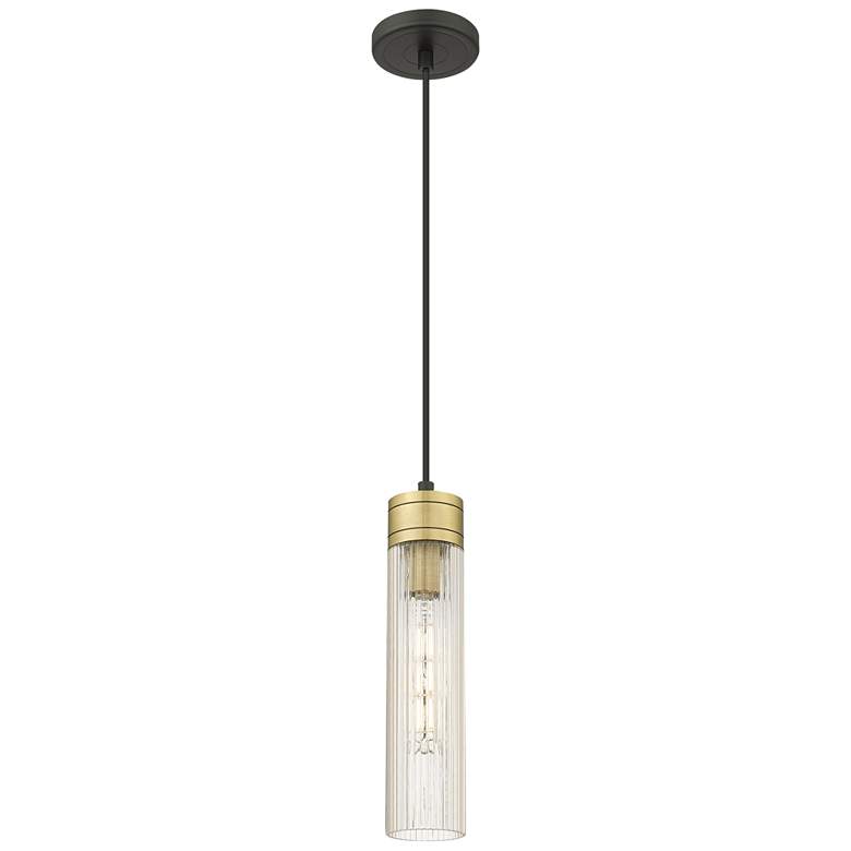 Image 1 Ballston Boreas 3" Stem Hung Mini Pendant Copper w/ 11"H Light Smoke Shade