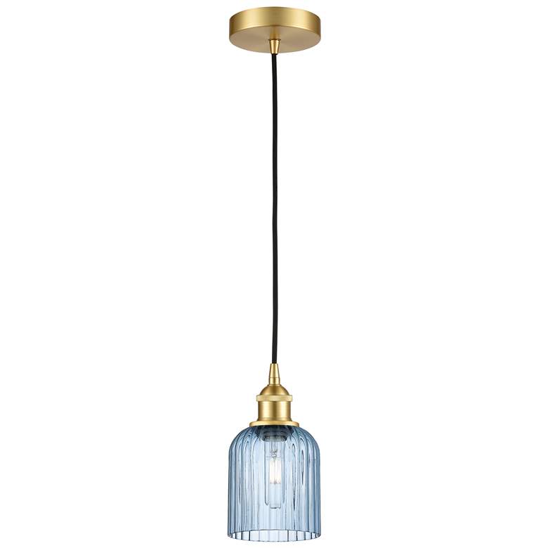Image 1 Ballston Boreas 3" Stem Hung Mini Pendant Copper w/ 11"H Seedy Shade