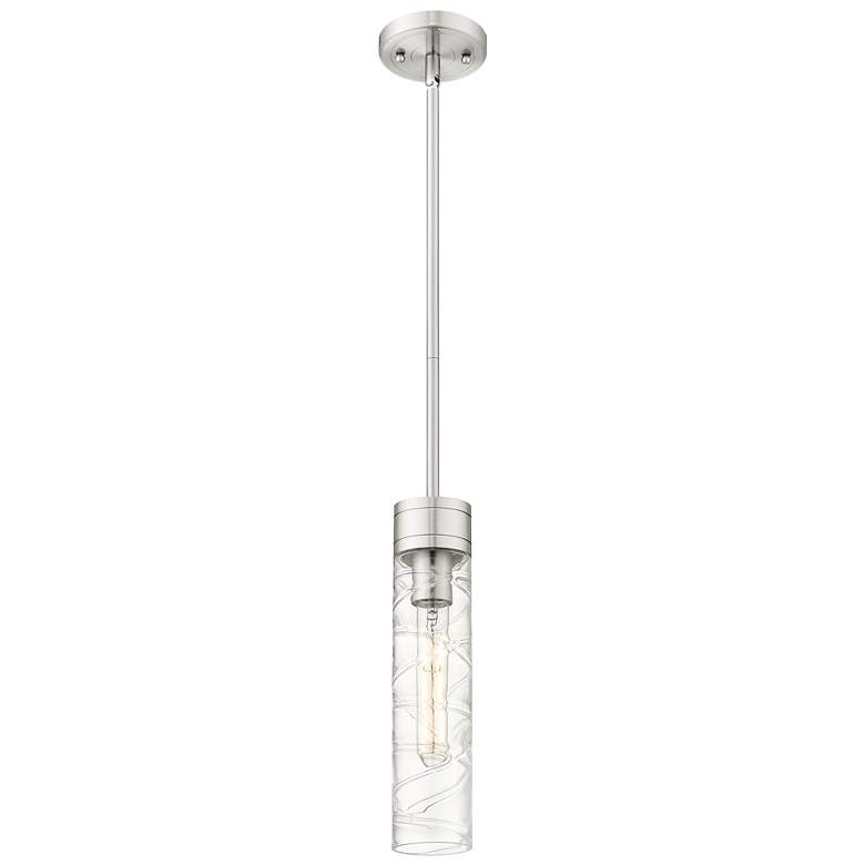 Image 1 Ballston Boreas 3" Stem Hung Mini Pendant Copper w/ 11"H Striped Clear