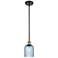 Ballston Boreas 3" Stem Hung Mini Pendant Copper w/ 11"H Striped White
