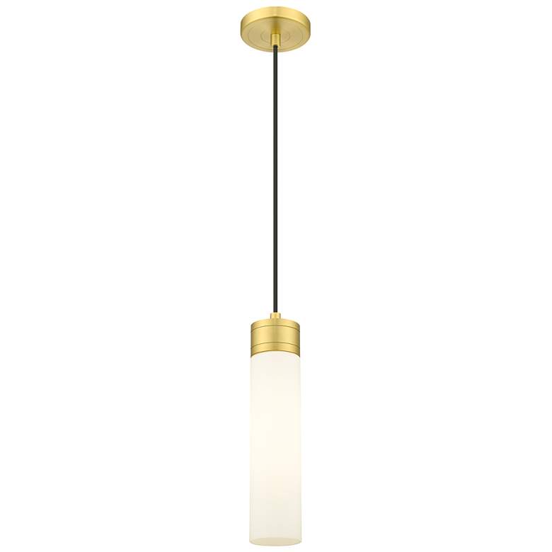 Image 1 Ballston Boreas 3" Stem Hung Mini Pendant Copper w/ 8"H Deco Swirl Shade