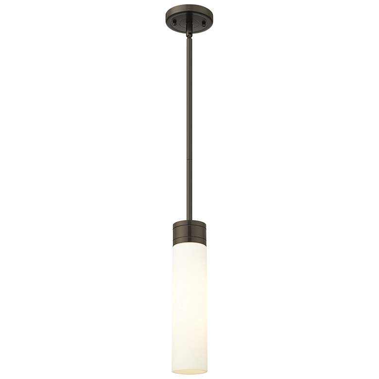 Image 1 Ballston Boreas 3" Stem Hung Mini Pendant Gold w/ 11"H Striped Clear Shade