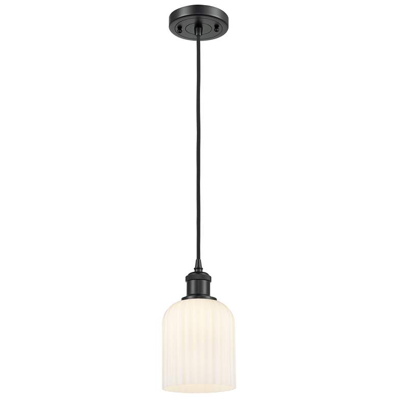 Image 1 Ballston Boreas 3" Stem Hung Mini Pendant Gold w/ 8"H Deco Swirl Shade