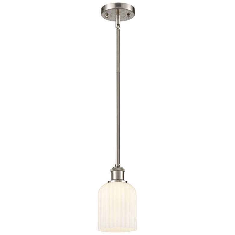 Image 1 Ballston Boreas 3" Stem Hung Mini Pendant Gold w/ 8"H Light Smoke Shade