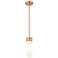 Ballston Boreas 3" Stem Hung Mini Pendant Gold w/ 8"H Striped Clear Shade