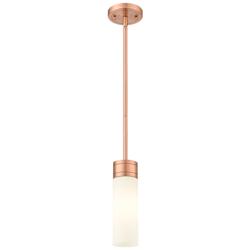 Ballston Boreas 3" Stem Hung Mini Pendant Gold w/ 8"H Striped Clear Shade